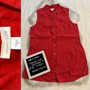 J. Jill Linen Sleeveless Button Down Tunic Top | Women’s Medium